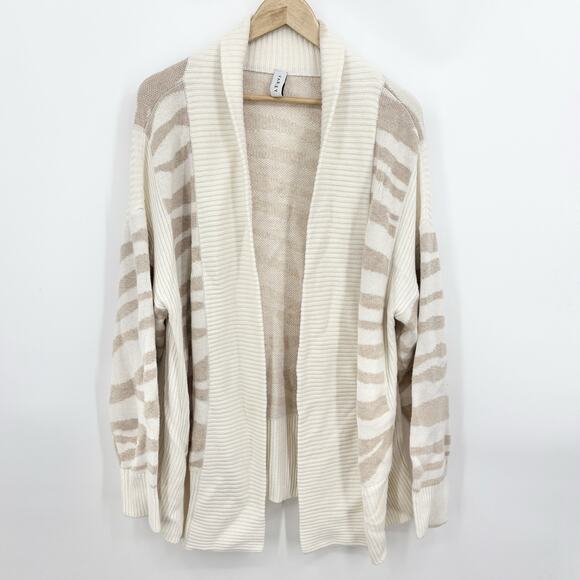 Varley Camrose Cardigan Women Large Zebra Open Front Soft Relaxed Yoga Cozy Boho - Picture 1 of 8